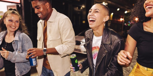 A group of adults enjoying nonalcoholic beverages.