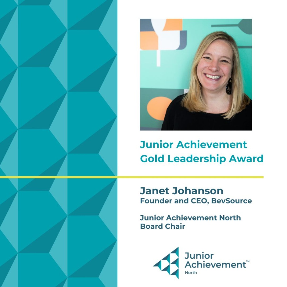 BevSource CEO Janet Johanson Receives Gold Leadership Award from Junior Achievement